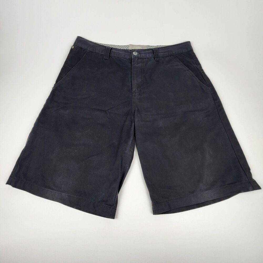Anchor Blue Mens Cargo Shorts Dark Blue Size 38 Y2K Skate Surf Utility Casual